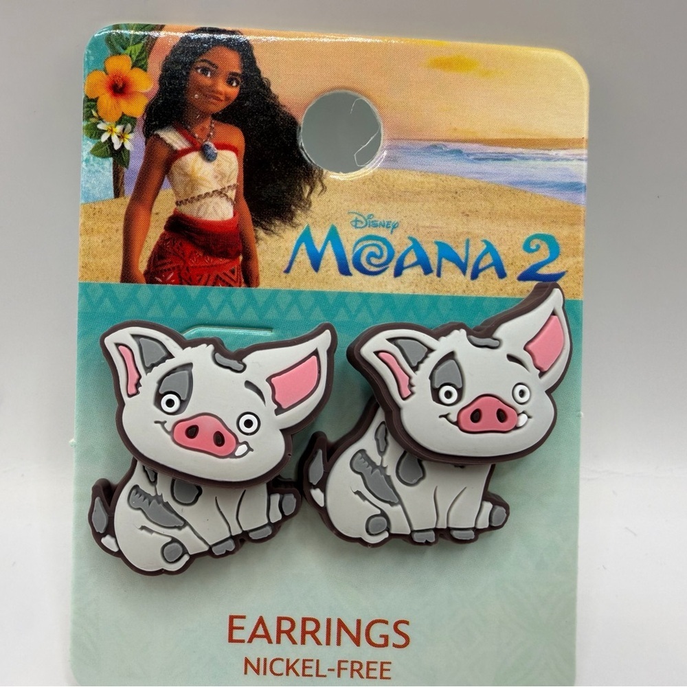 Disney Moana 2 Pua Earrings - Pink and Gray NWT